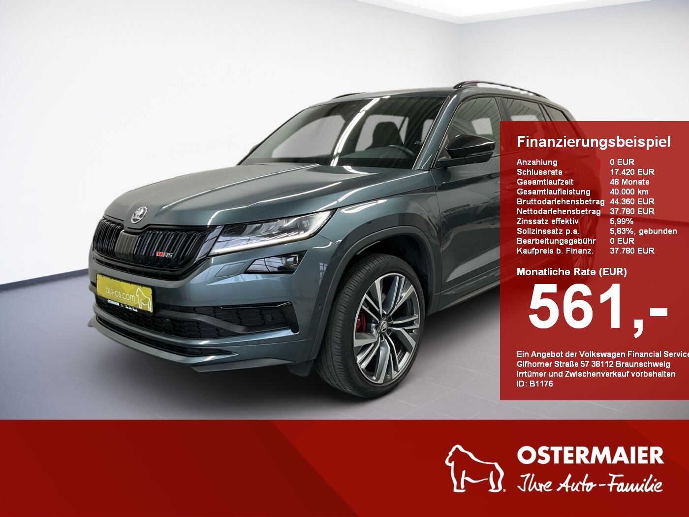 Skoda Kodiaq RS 2.0TDI 239PS 4x4 STDHZG.PANO.NAVI.LED.