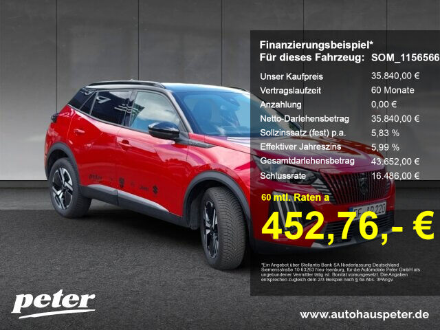 PEUGEOT 2008 GT Hybrid 136 eDSC 360°Kamera+Navi+EPH+SH+