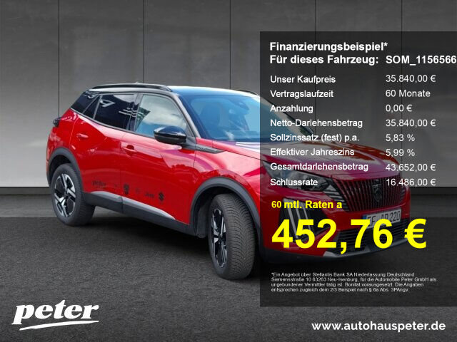 PEUGEOT 2008 GT Hybrid 136 eDSC 360°Kamera+Navi+EPH+SH+
