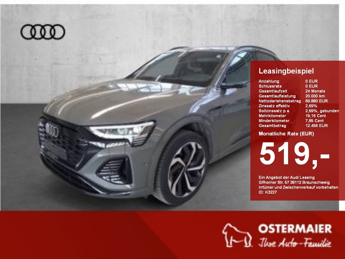 Audi Q8 e-tron Sportback S line QUATTRO 55 408PS.NAVI
