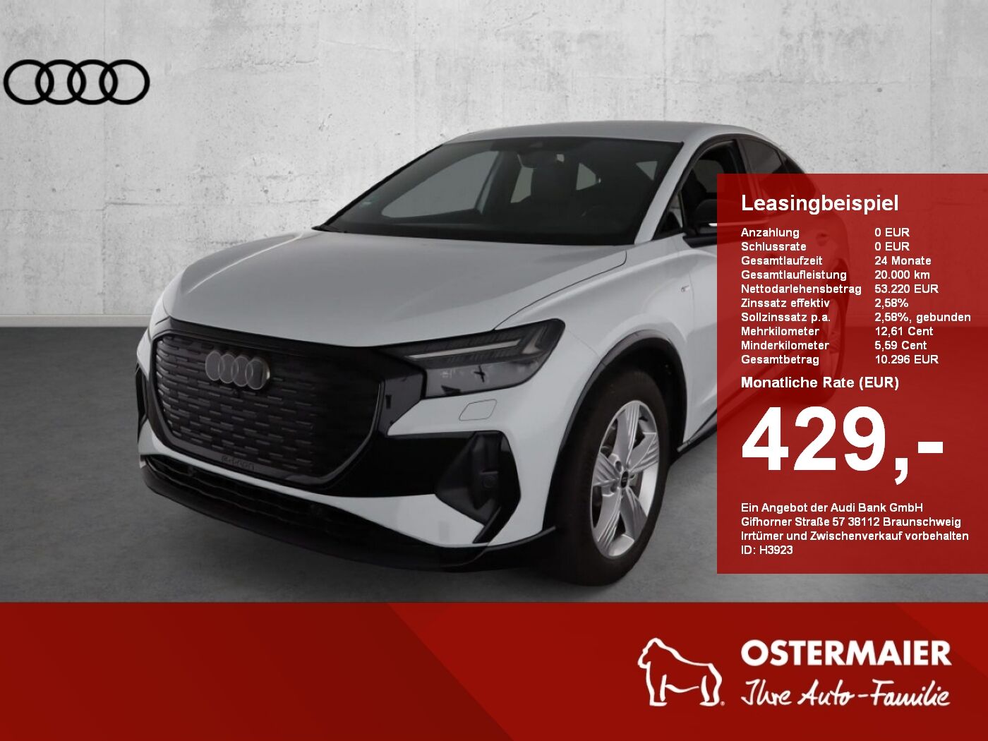 Audi Q4 Sportback e-tron EDITION S-LINE 55 340PS QUAT