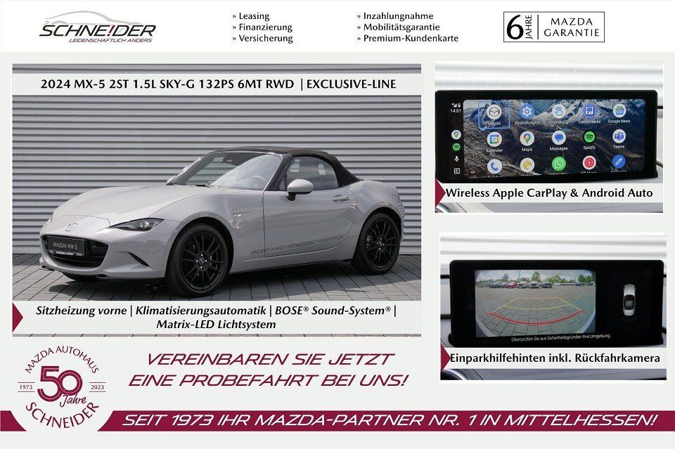 Mazda MX-5 Roadster SKYACTIV-G 132 Exclusive-line +17 LM