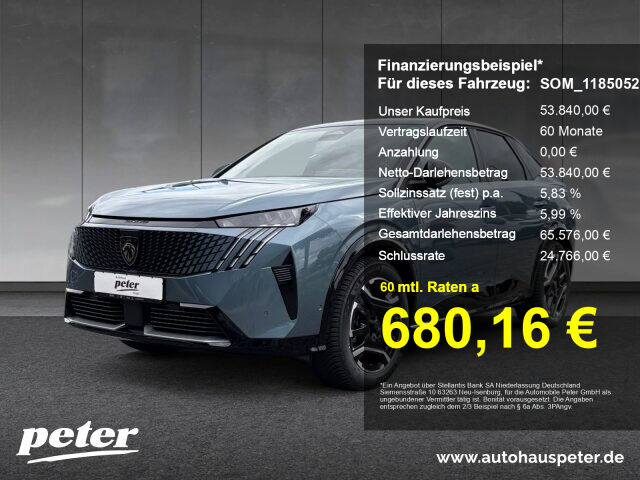 PEUGEOT E-3008 GT 210 74kW +11kWOBC+Navi+SHZ