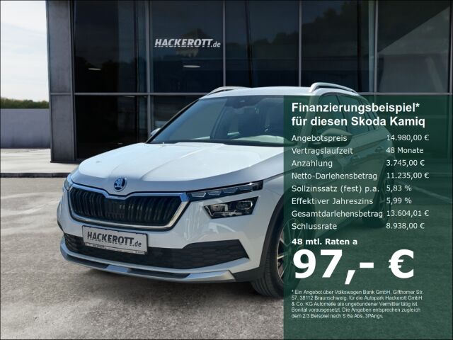 Skoda Kamiq Scoutline 1.0 TSI Navi PDC v+h Klima. LED
