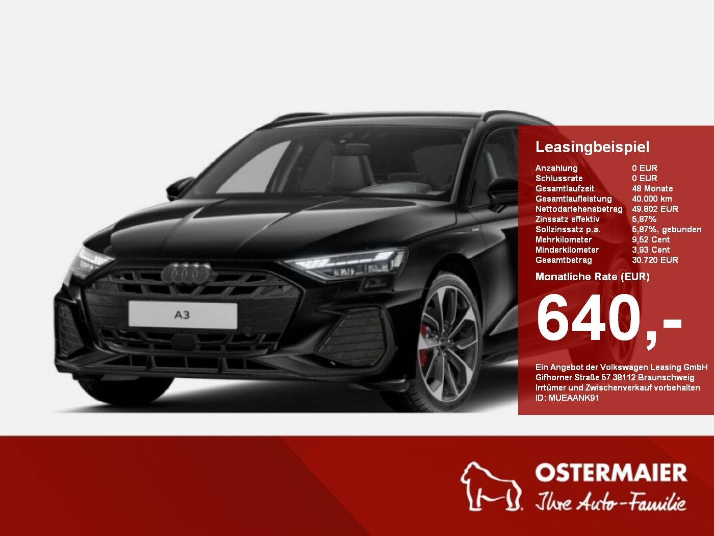 Audi A3 Sportback S line 40TFSI quattro 204PS 5J-Gara