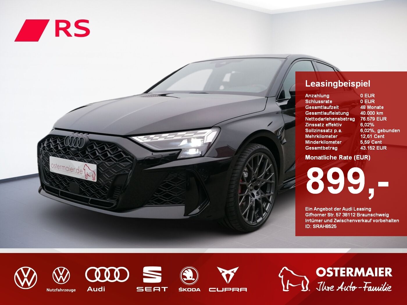 Audi RS 3 Sportback S tronic PANO*ABGASANLAGE*NAVI*MA