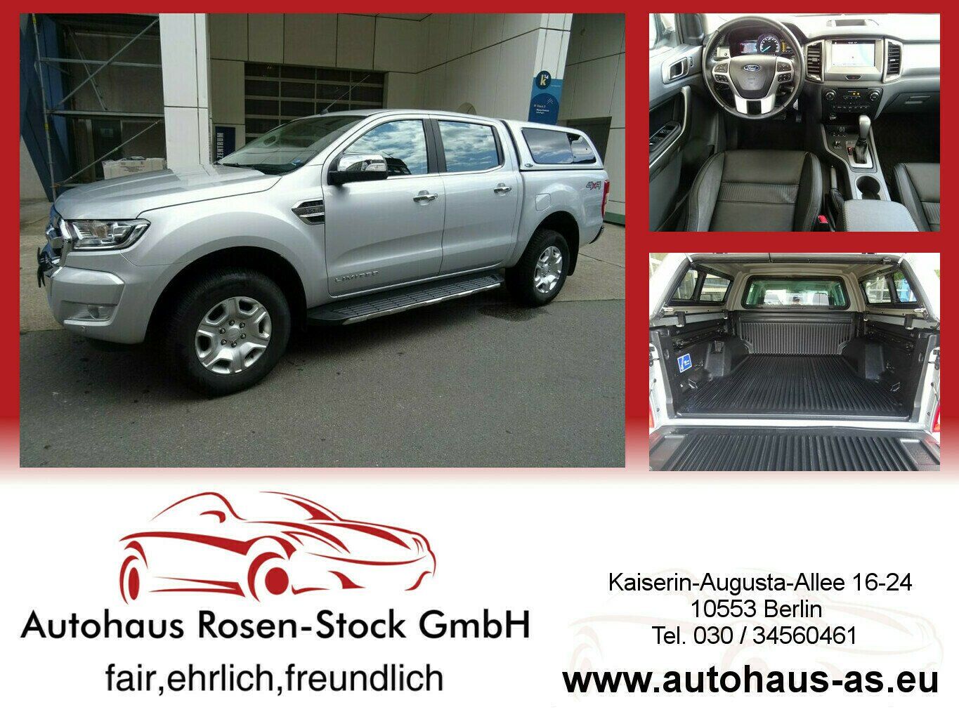 Ford Ranger 3,2 TDCI 4x4 Limited DoKa,Leder,AHK,Stand