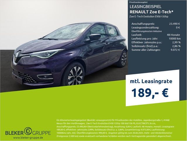 Renault ZOE E-Tech Evolution EV50 135hp