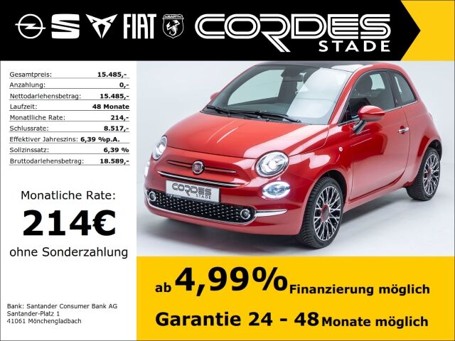Fiat 500 Red 1.0 Mild Hybrid Klima PDC Navi (178)