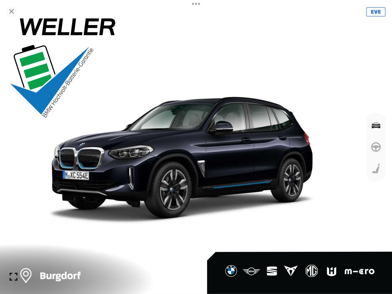 BMW iX3 Inspiring DA-Prof PA RFK ACC Carplay Bluetooth
