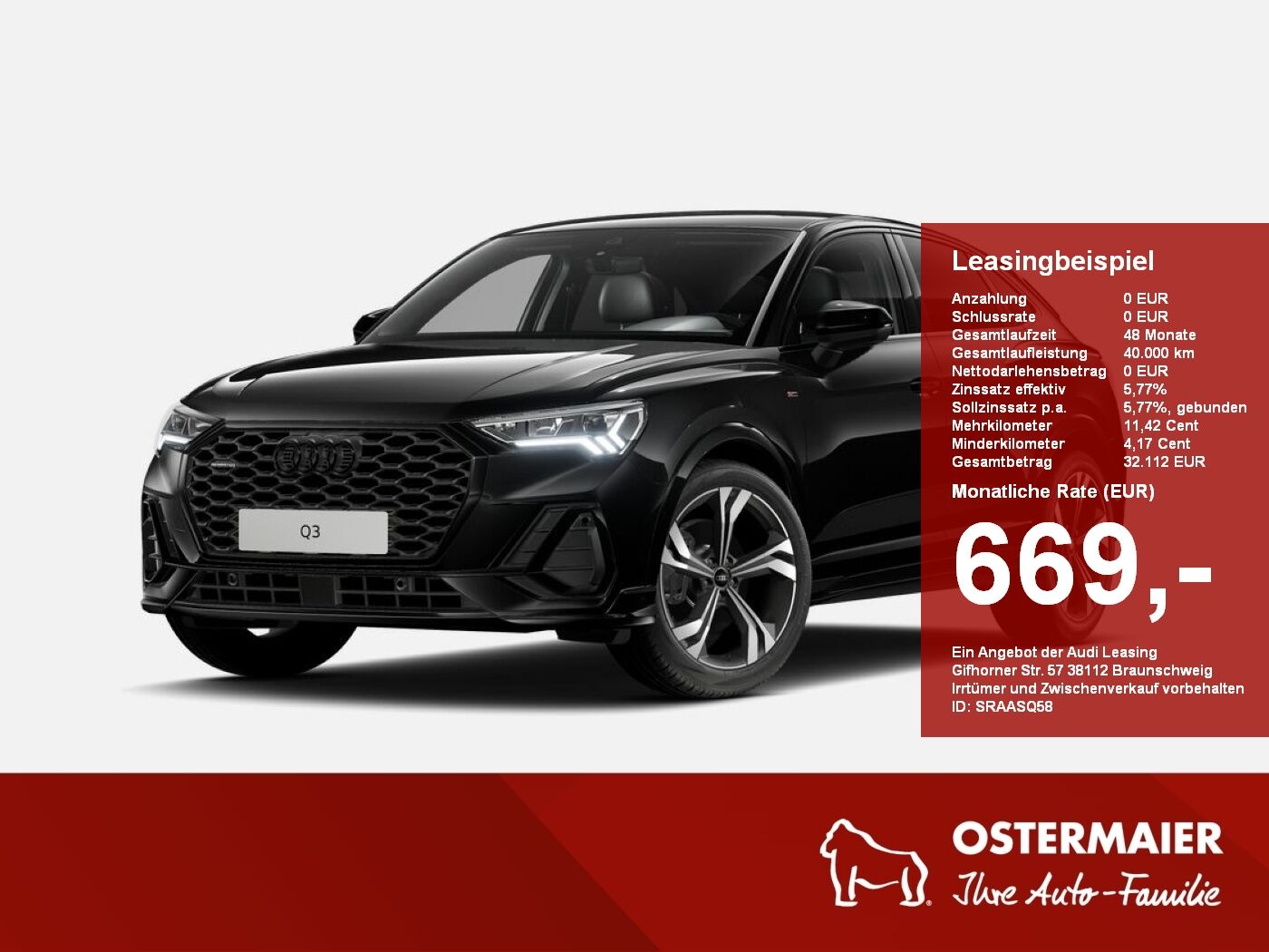 Audi Q3 Sportback S line 40 TFSI quattro 140(190) S t