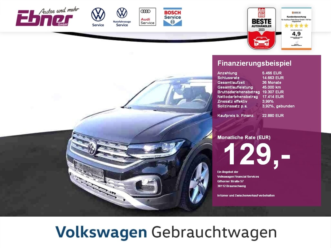 VW T-Cross STYLE TSI DSG ACC+KAMERA+LED+NAVI+APP+17