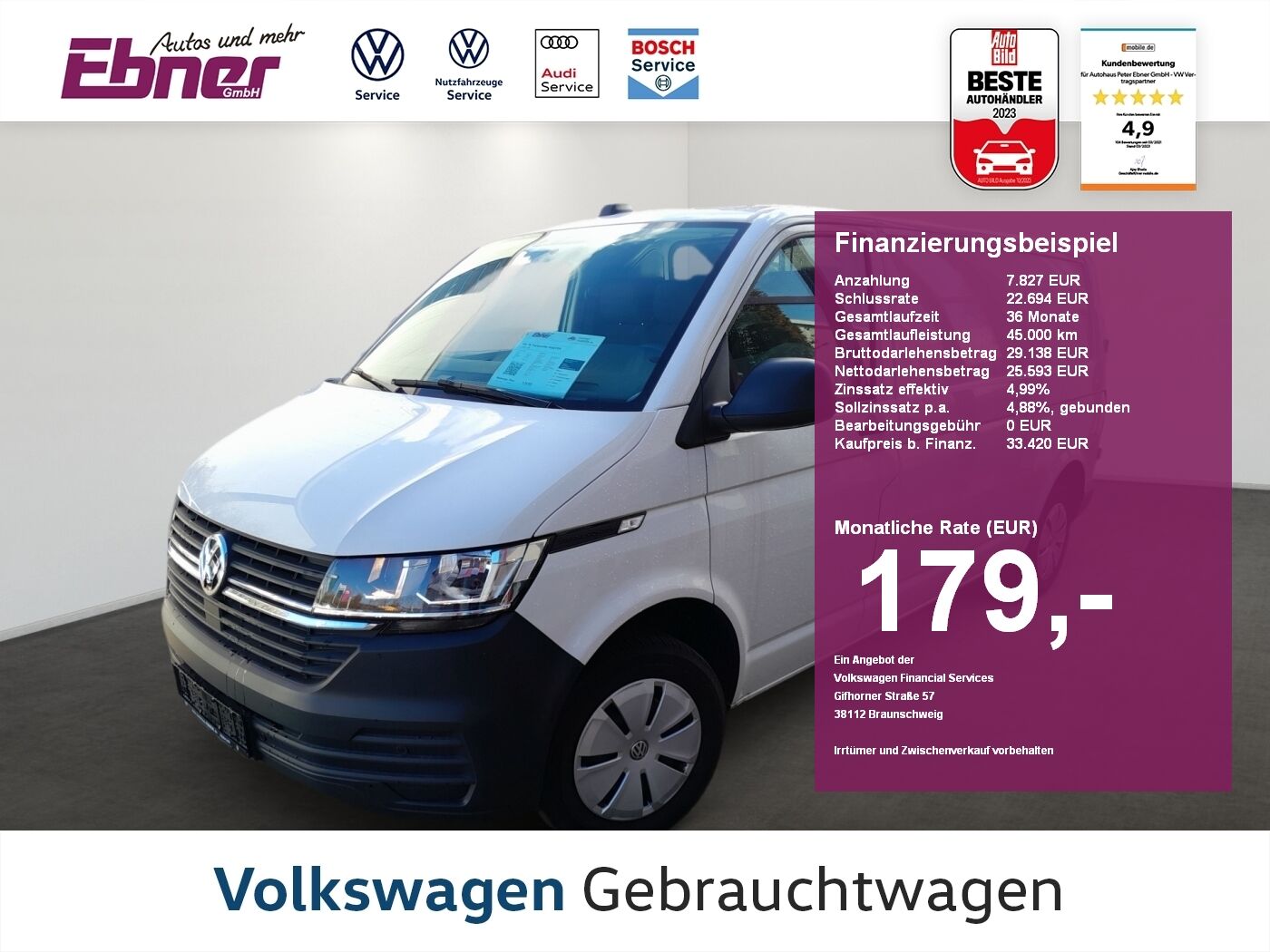 VW T6 Transporter KASTEN LANG LR TDI AHK+KLIMA+NAVI