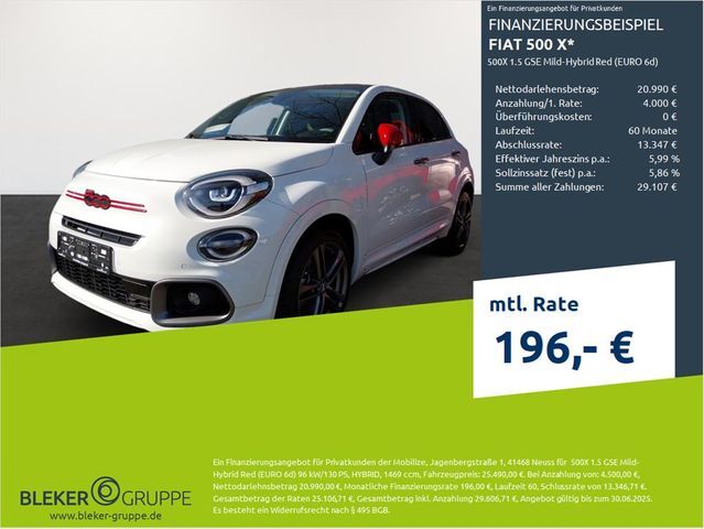 Fiat 500 X 500X 1.5 GSE Mild-Hybrid Red (EURO 6d)