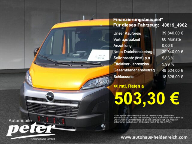 OPEL Movano DokA Pritsche L3 RAL2011 Klima 7-Sitzer