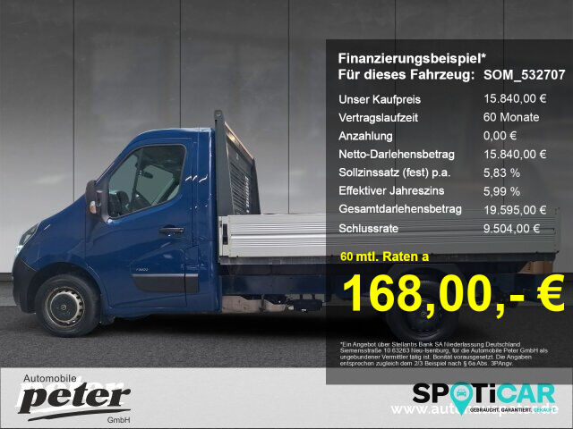 OPEL Movano B Pritsche 2.3 D L2 3-Sitzer Klima Navi AHK
