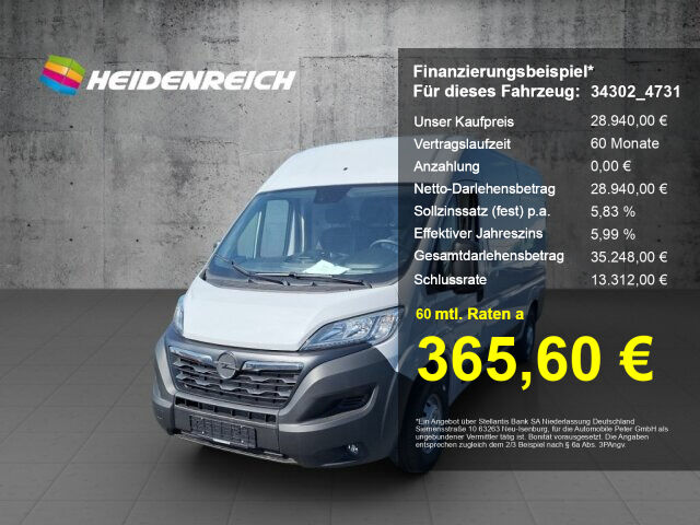 OPEL Movano Cargo L2H2 + Hecktüren 270° + Allwetter