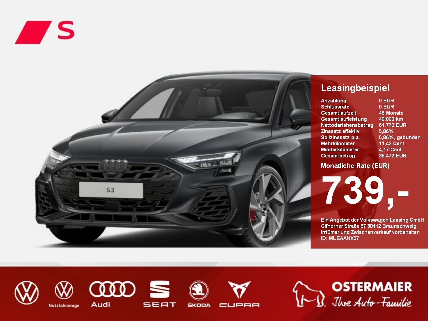 Audi S3 Sportback TFSI 333PS CARBON,KAMERA,MATRIX,KLI