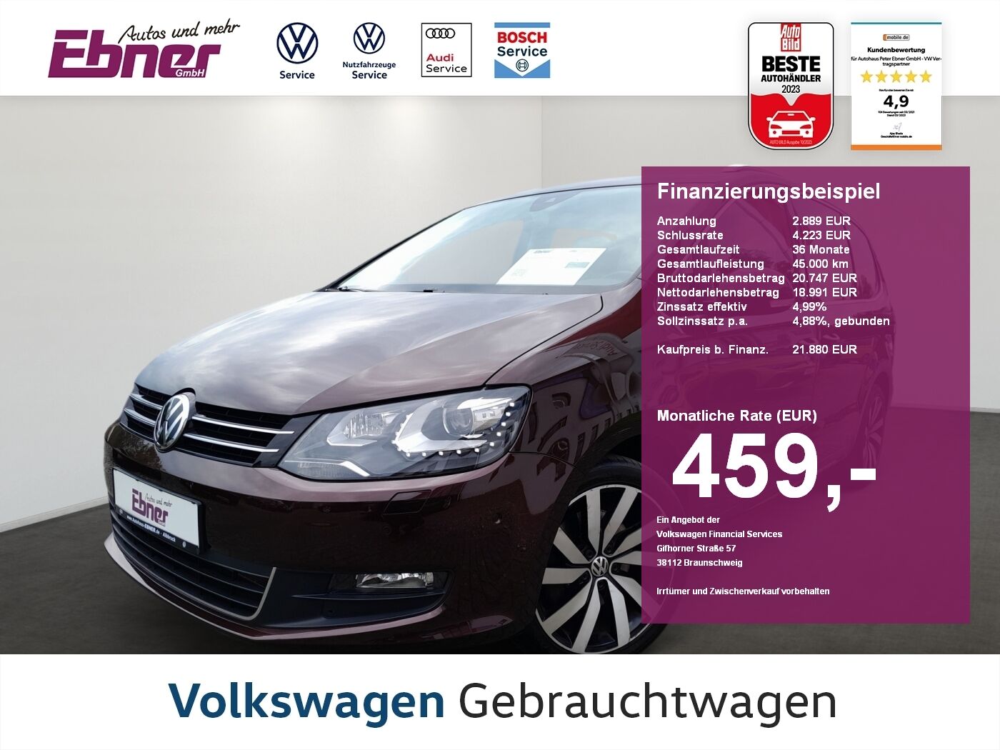 VW Sharan ALLSTAR PLUS TSI DSG 7SITZE ACC+KAMERA+XE