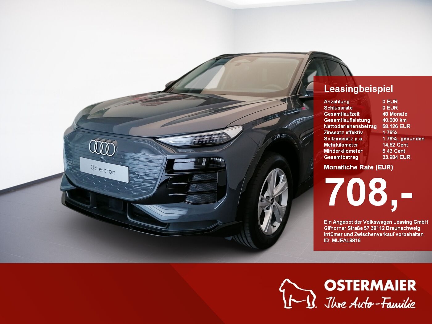 Audi Q6 SUV e-tron 185 kW AHK, 19ALU,TECH
