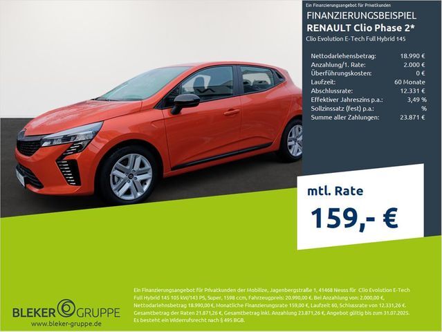 Renault CLIO Phase 2 Clio Evolution E-Tech Full Hybrid