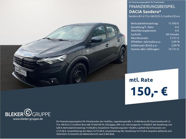 Dacia Sandero III 1.0 TCe 100 ECO-G Comfort (Euro 6d)