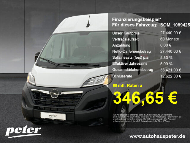 OPEL Movano Cargo 3,5t 2.2D L3H2 Allwetter EPH (Mietw.)