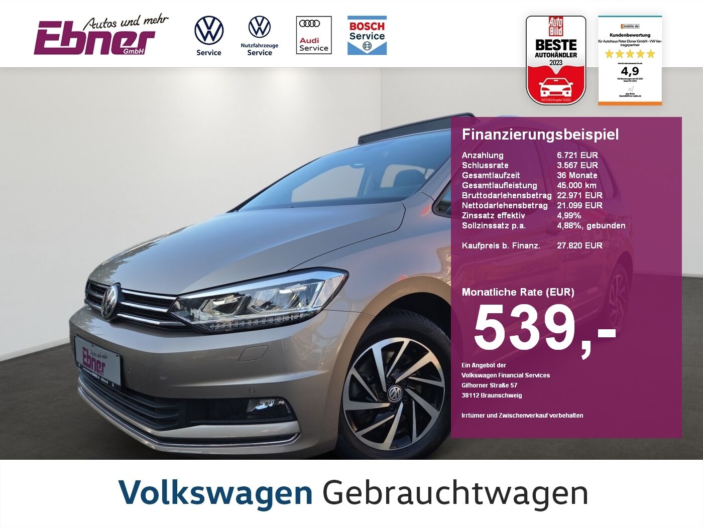 VW Touran JOIN 1.5TSI DSG 7SITZE PANO+STANDHZG+LED+