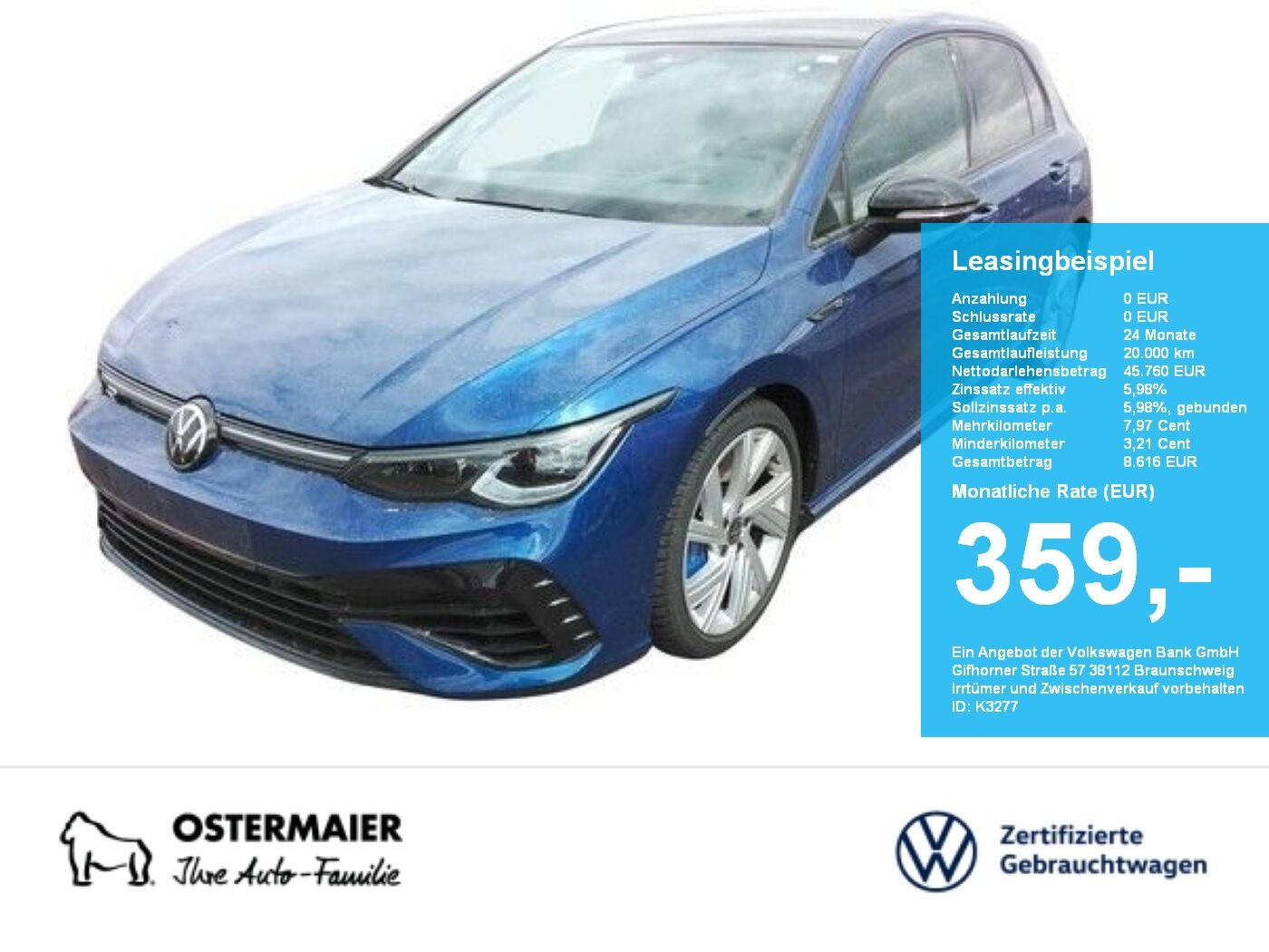 VW Golf VIII R BLACK STYLE 2.0TSI 320PS DSG 4M NP.7