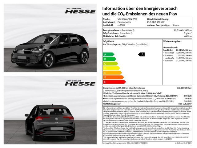 VW ID.3 Pro GOAL 150 kW (204 PS) 59 kWh 1-Gang-Auto