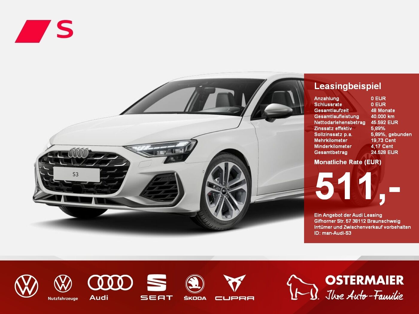 Audi S3 Sportback TFSI 245(333) kW(PS) S tronic *GEWE